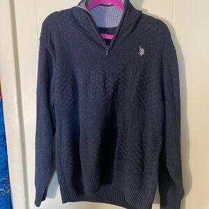 Men's Gray Half-Zip Sweater